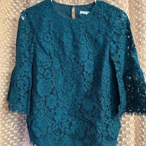 Draper James Teal Lace Women's Top